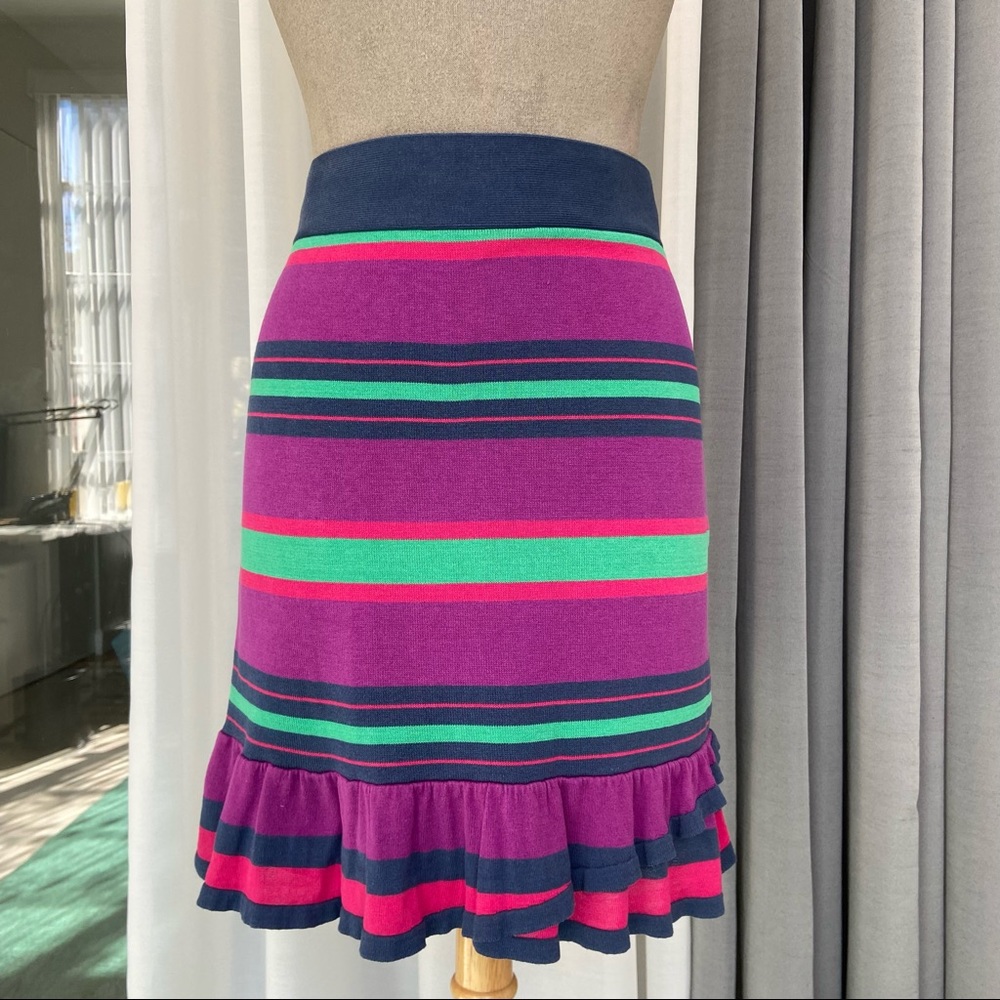 BCBGMaxAzria Jersey Striped Mini Skirt size L